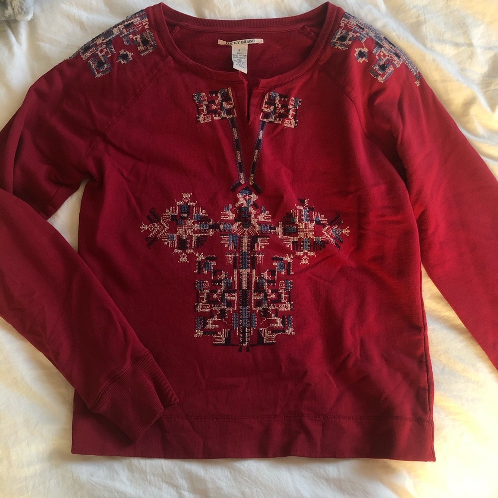 Vintage Lucky Brand Embroidered Sweater